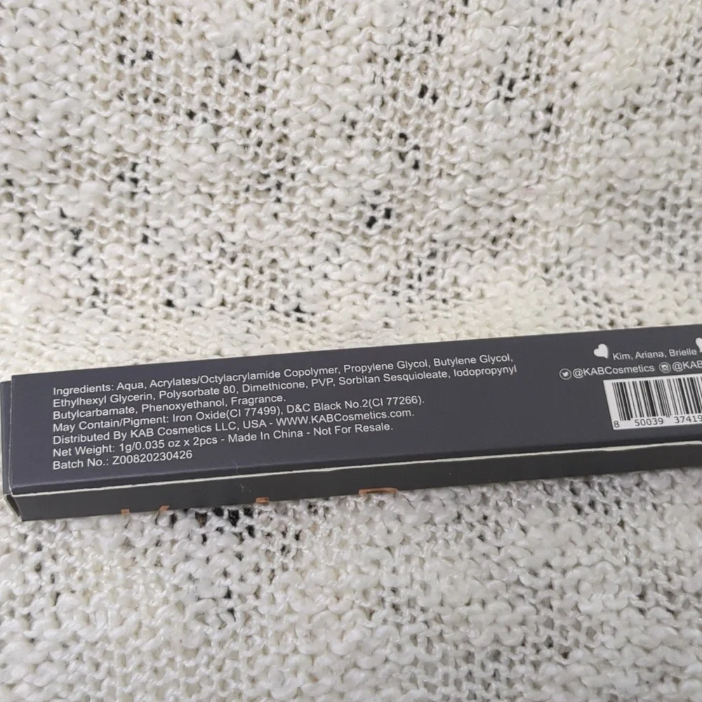 KAB Cosmetics DUO Liquid Liner in Matte Black, 2x 1g/0.035oz